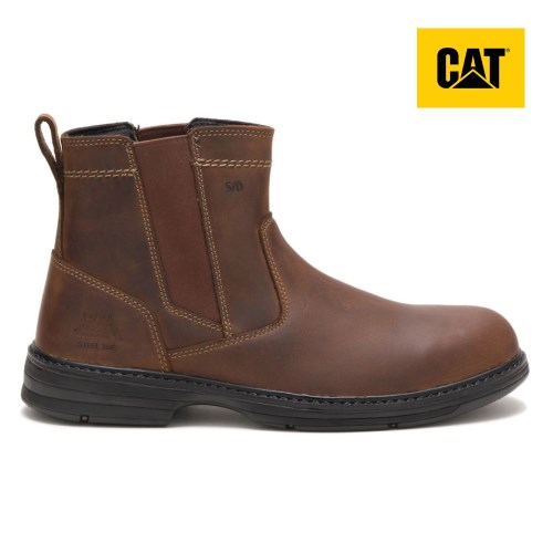 Caterpillar Inherit Pull On Steel Toe Miesten Turvakengät TummanRuskea (RUNOH)